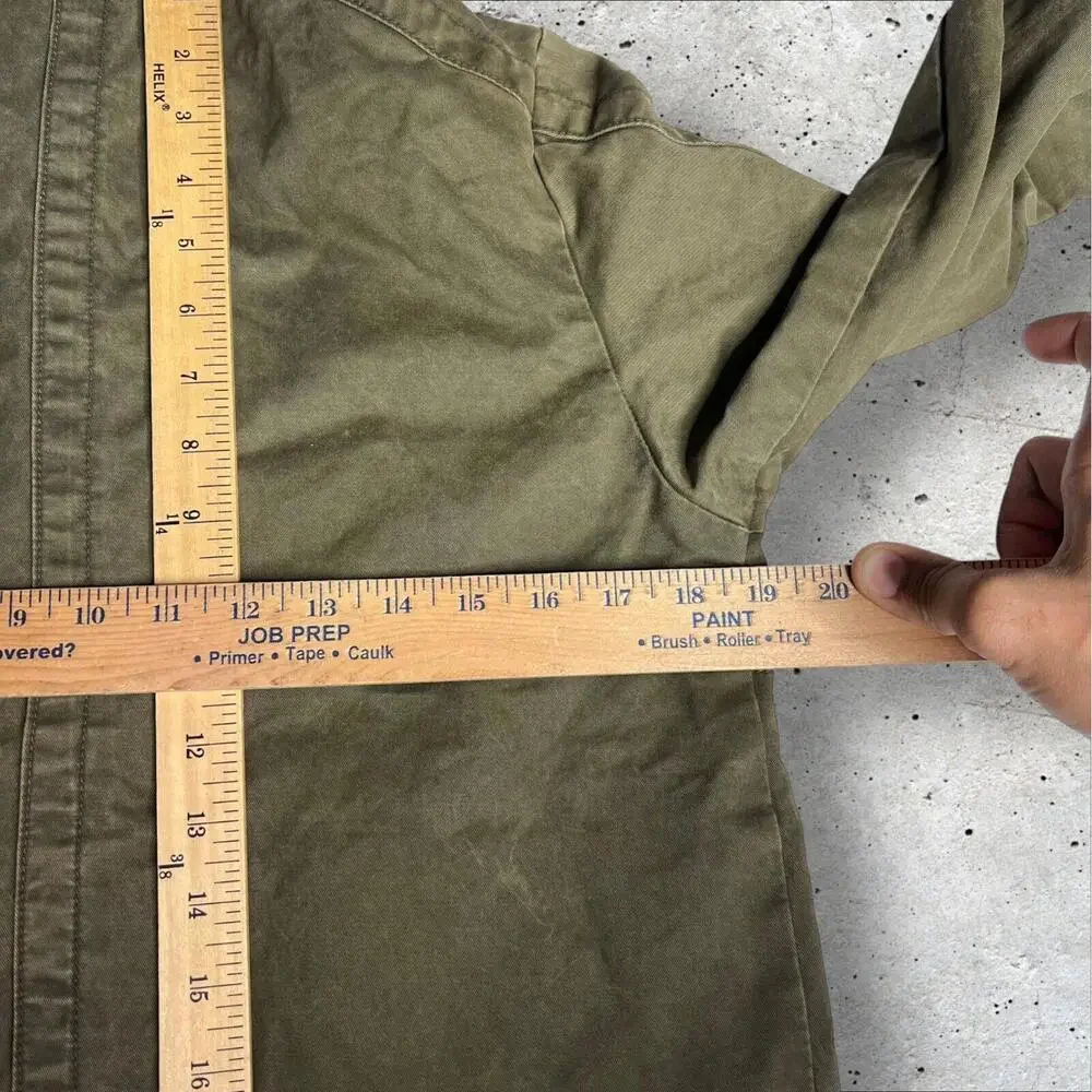 y2k Old Navy Military Jacket Hooded Green Lined  Full Zip Snap Pockets Size‎ L